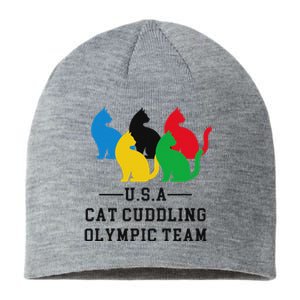 Funny Hawk Tush Cute Cat Cuddling Olympic Teamhawk Tuah 24 Funny Tank Top Design Sustainable Beanie