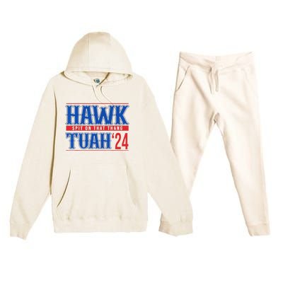 Funny Hawk Tuah 24 Sayings Design Premium Hooded Sweatsuit Set