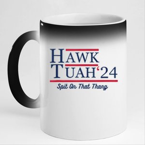 Funny Hawk Tush Messy Bun Design 11oz Black Color Changing Mug