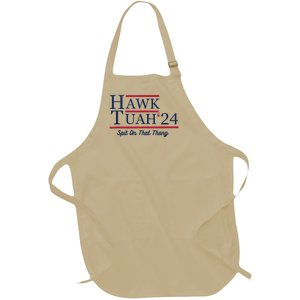 Funny Hawk Tush Messy Bun Design Full-Length Apron With Pockets