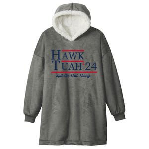 Funny Hawk Tush Messy Bun Design Hooded Wearable Blanket