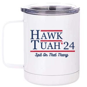 Funny Hawk Tush Messy Bun Design 12 oz Stainless Steel Tumbler Cup