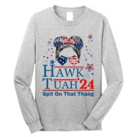 Funny Hawk Tush Messy Bun Design Long Sleeve Shirt