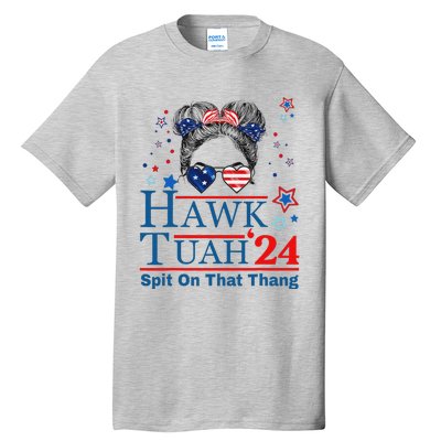 Funny Hawk Tush Messy Bun Design Tall T-Shirt