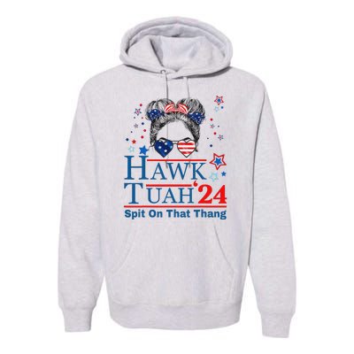 Funny Hawk Tush Messy Bun Design Premium Hoodie