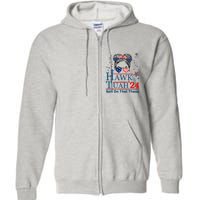 Funny Hawk Tush Messy Bun Design Full Zip Hoodie