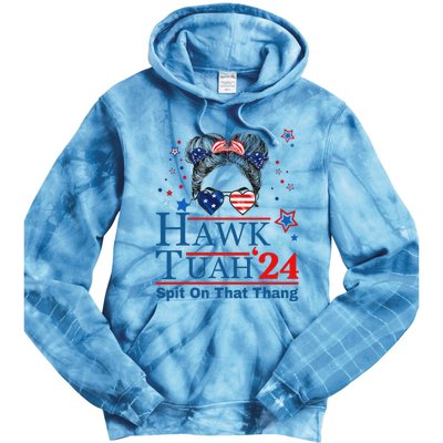 Funny Hawk Tush Messy Bun Design Tie Dye Hoodie