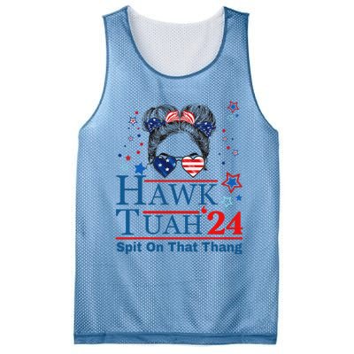 Funny Hawk Tush Messy Bun Design Mesh Reversible Basketball Jersey Tank