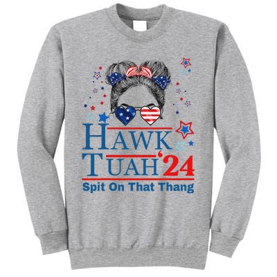 Funny Hawk Tush Messy Bun Design Sweatshirt