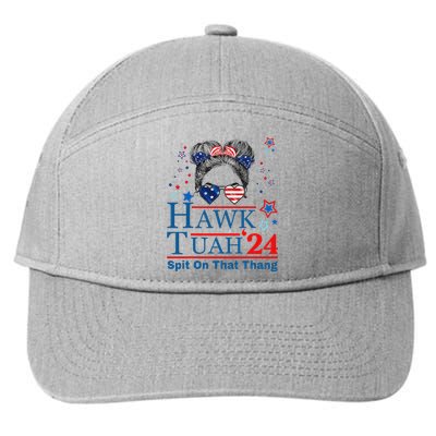 Funny Hawk Tush Messy Bun Design 7-Panel Snapback Hat