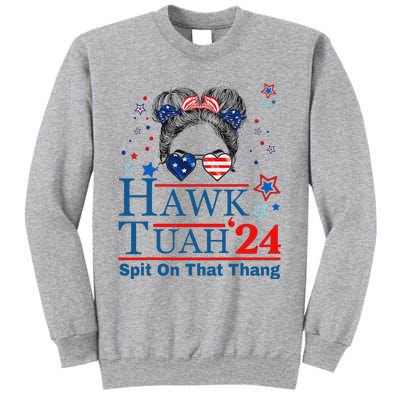 Funny Hawk Tush Messy Bun Design Tall Sweatshirt