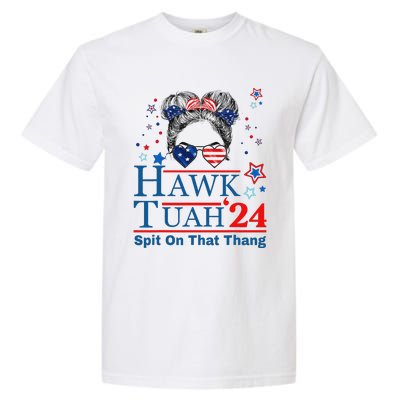 Funny Hawk Tush Messy Bun Design Garment-Dyed Heavyweight T-Shirt