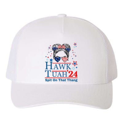 Funny Hawk Tush Messy Bun Design Yupoong Adult 5-Panel Trucker Hat