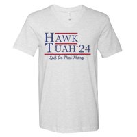 Funny Hawk Tush Presidential Parody V-Neck T-Shirt