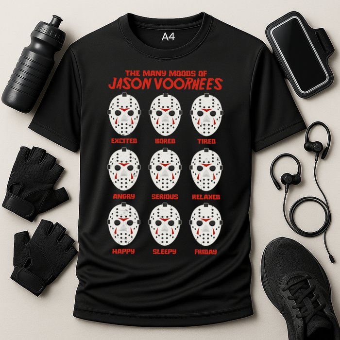 Funny Halloween The Many Moods Of Jason Voorhees Cooling Performance Crew T-Shirt