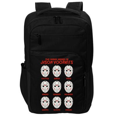 Funny Halloween The Many Moods Of Jason Voorhees Impact Tech Backpack