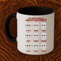 Funny Halloween The Many Moods Of Jason Voorhees Mug