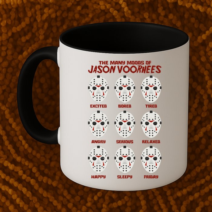 Funny Halloween The Many Moods Of Jason Voorhees Mug