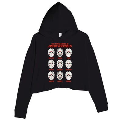 Funny Halloween The Many Moods Of Jason Voorhees Crop Fleece Hoodie
