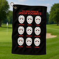 Funny Halloween The Many Moods Of Jason Voorhees Golf Towel