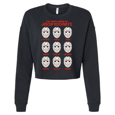 Funny Halloween The Many Moods Of Jason Voorhees Cropped Pullover Crew