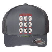 Funny Halloween The Many Moods Of Jason Voorhees Flexfit Unipanel Trucker Cap