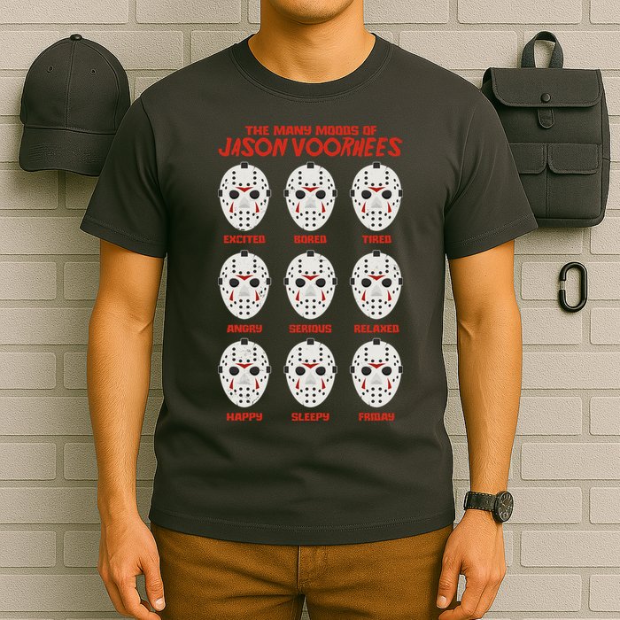 Funny Halloween The Many Moods Of Jason Voorhees T-Shirt
