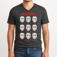 Funny Halloween The Many Moods Of Jason Voorhees V-Neck T-Shirt