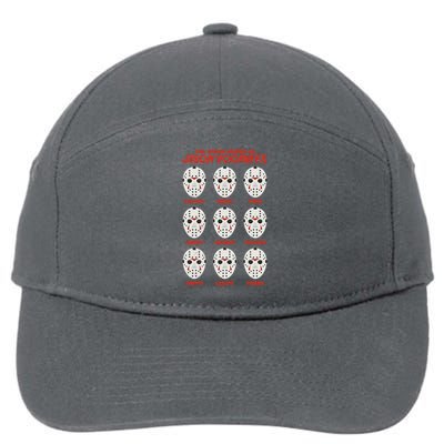 Funny Halloween The Many Moods Of Jason Voorhees 7-Panel Snapback Hat