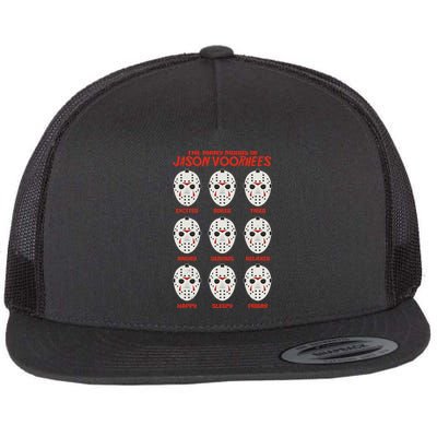Funny Halloween The Many Moods Of Jason Voorhees Flatbill Hat