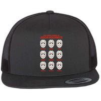 Funny Halloween The Many Moods Of Jason Voorhees Flat Bill Trucker Hat
