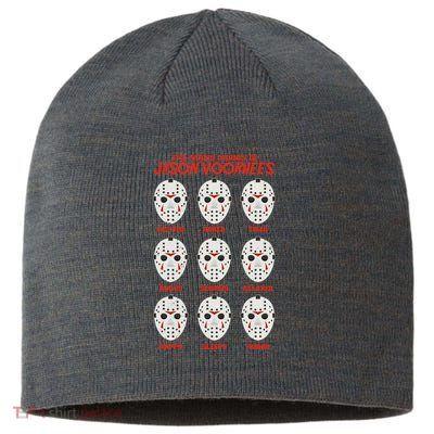 Funny Halloween The Many Moods Of Jason Voorhees Sustainable Beanie