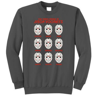 Funny Halloween The Many Moods Of Jason Voorhees Tall Sweatshirt