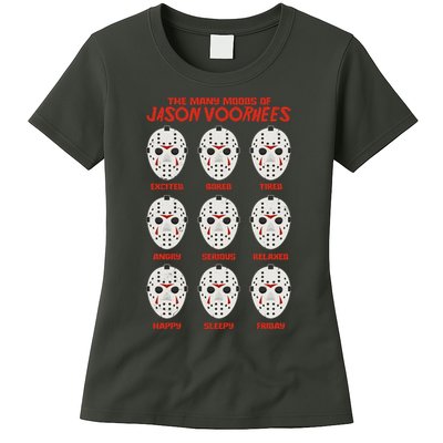 Funny Halloween The Many Moods Of Jason Voorhees Womens T-Shirt