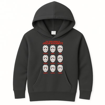 Funny Halloween The Many Moods Of Jason Voorhees Kids Hoodie