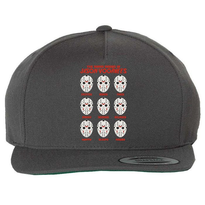 Funny Halloween The Many Moods Of Jason Voorhees Wool Snapback Cap