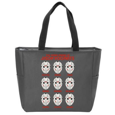 Funny Halloween The Many Moods Of Jason Voorhees Zip Tote Bag