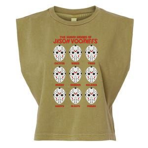 Funny Halloween The Many Moods Of Jason Voorhees Garment-Dyed Women's Muscle Tee