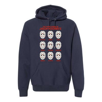 Funny Halloween The Many Moods Of Jason Voorhees Premium Hoodie