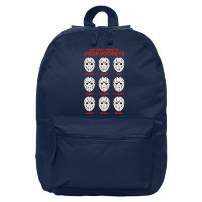 Funny Halloween The Many Moods Of Jason Voorhees 16 in Basic Backpack