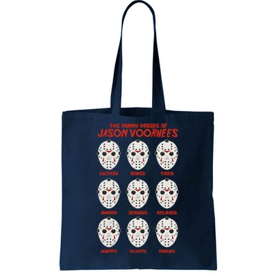 Funny Halloween The Many Moods Of Jason Voorhees Tote Bag