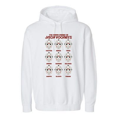 Funny Halloween The Many Moods Of Jason Voorhees Garment-Dyed Fleece Hoodie