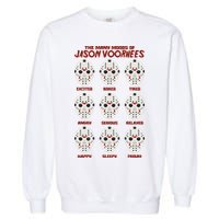 Funny Halloween The Many Moods Of Jason Voorhees Garment-Dyed Sweatshirt