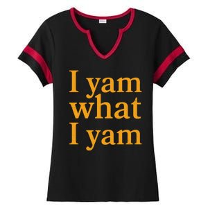 Funny Holidays Thanksgiving I Yam What I Yam Ladies Halftime Notch Neck Tee