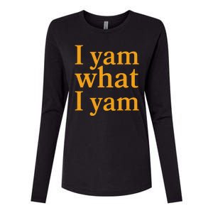 Funny Holidays Thanksgiving I Yam What I Yam Womens Cotton Relaxed Long Sleeve T-Shirt