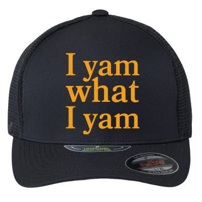 Funny Holidays Thanksgiving I Yam What I Yam Flexfit Unipanel Trucker Cap