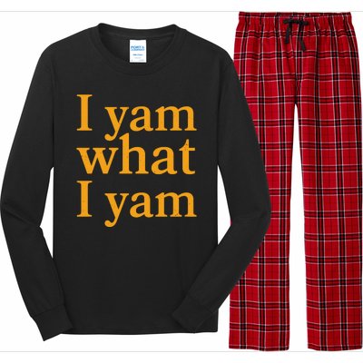 Funny Holidays Thanksgiving I Yam What I Yam Long Sleeve Pajama Set