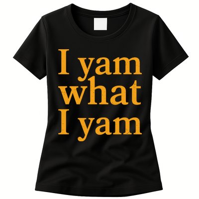 Funny Holidays Thanksgiving I Yam What I Yam Womens T-Shirt