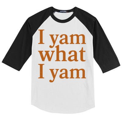 Funny Holidays Thanksgiving I Yam What I Yam Kids Colorblock Raglan Jersey