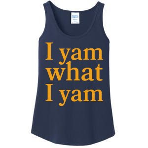 Funny Holidays Thanksgiving I Yam What I Yam Ladies Essential Tank